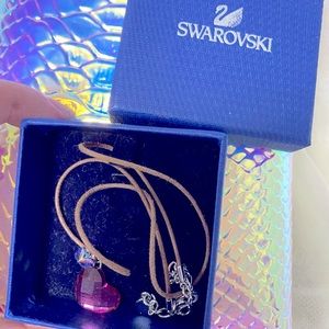 Pink Swarovski heart necklace
